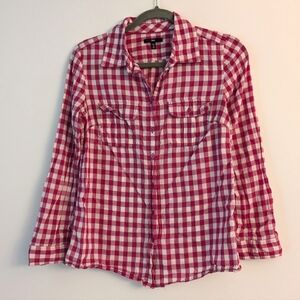 GAP Gingham Long Sleeve Shirt | XS